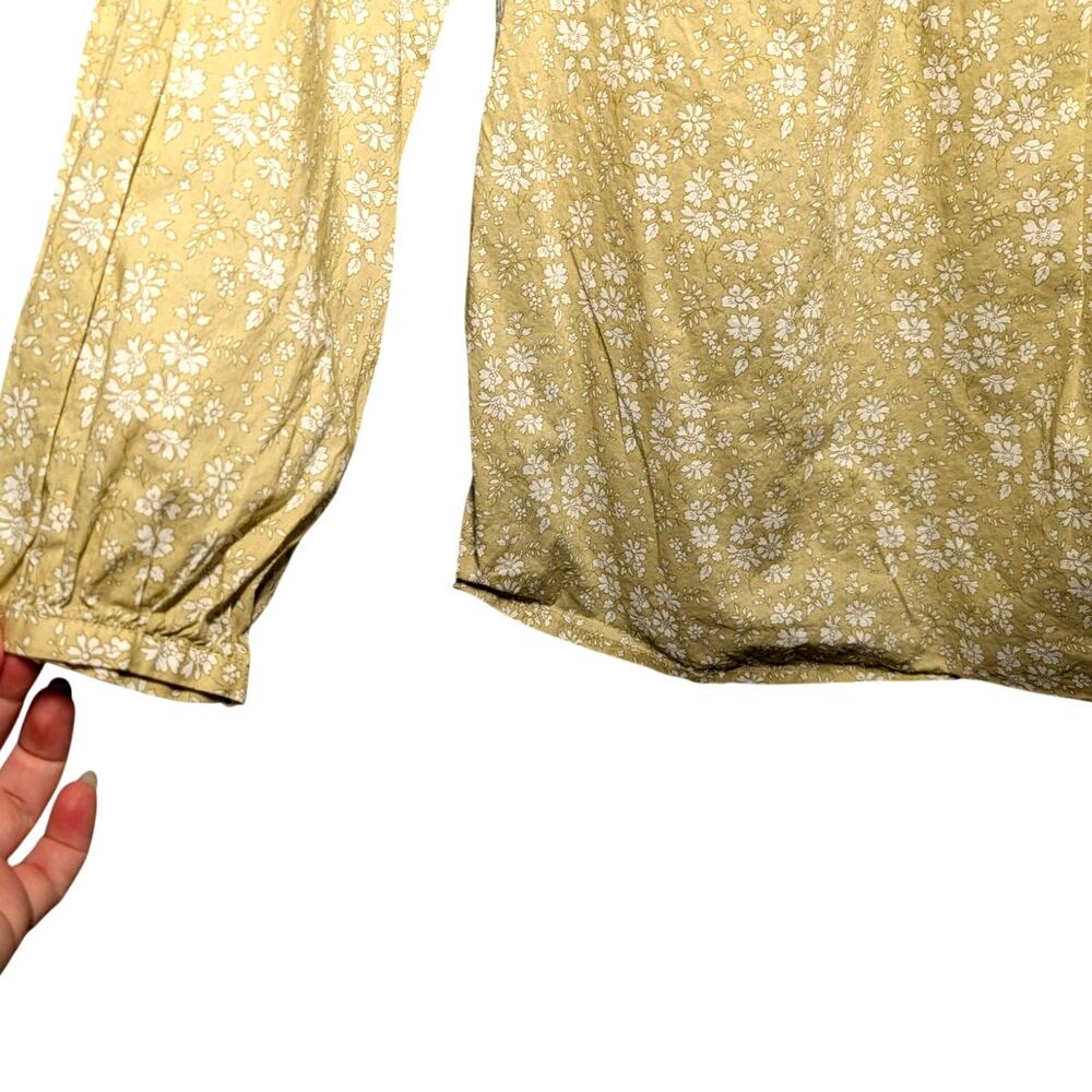 J. Crew Women's Liberty Fabric Vintage Yellow Floral Blouse Size XS - Picture 6 of 14